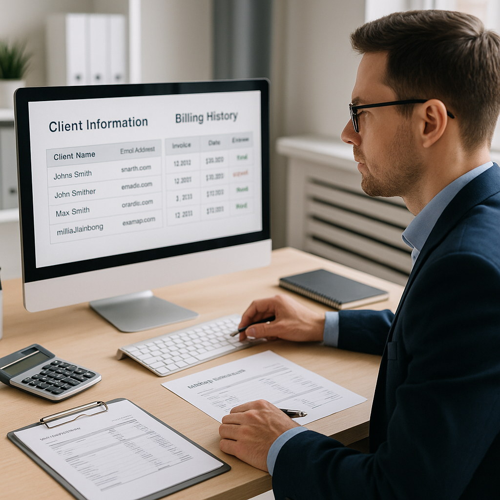 Accountancy How do I track client information and billing history?