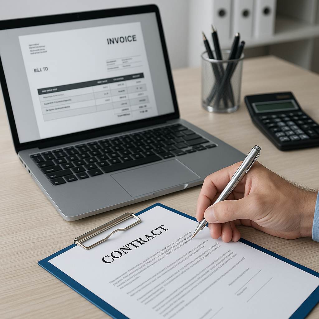 Accountancy Invoice software with contract signing