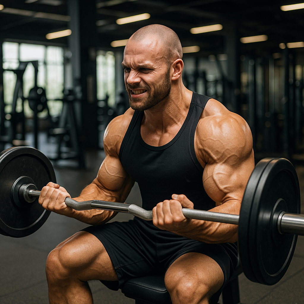 bodybuilder lifting weights