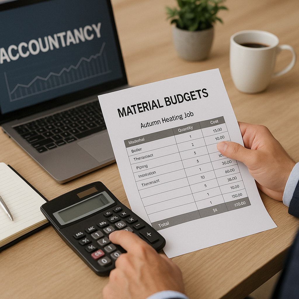 Accountancy ServiceM8 Material Budgets for Autumn Heating Jobs