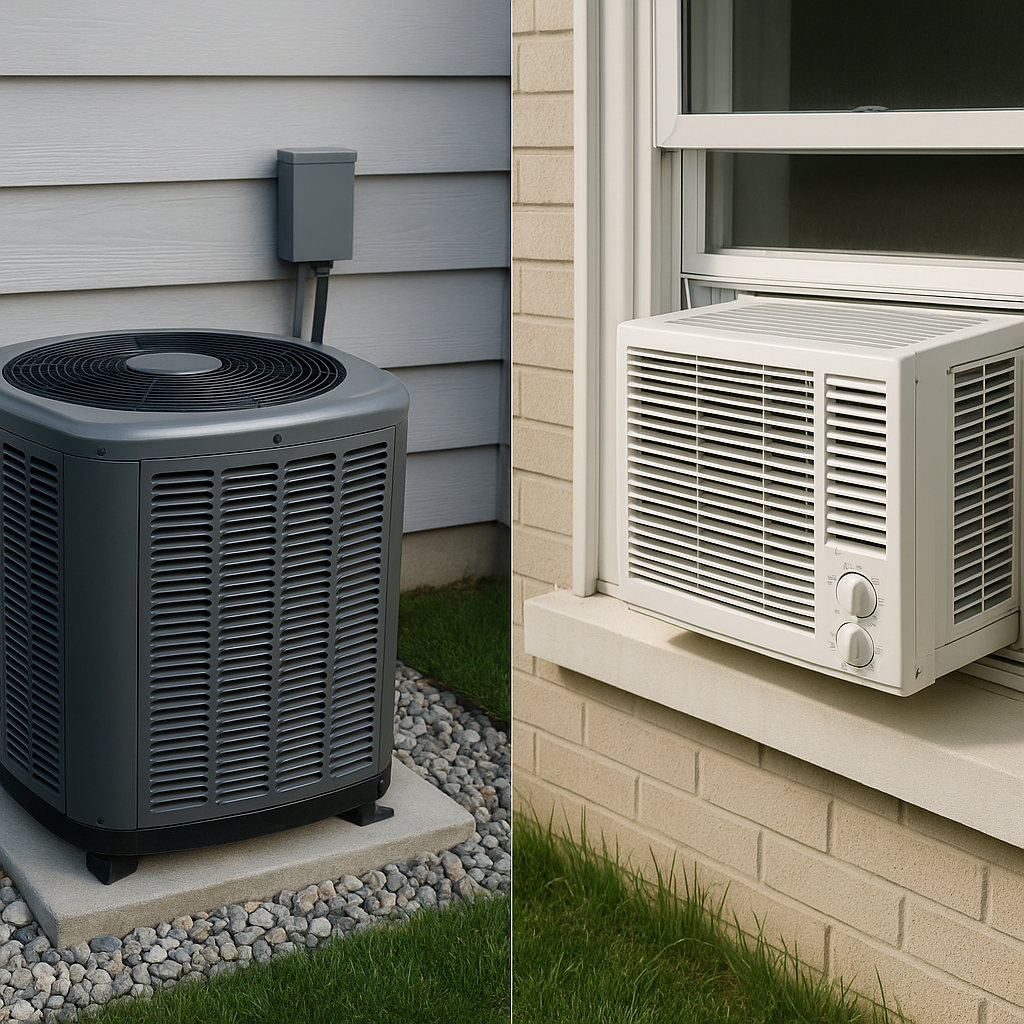 Air Conditioning Comparing central AC vs. window units
