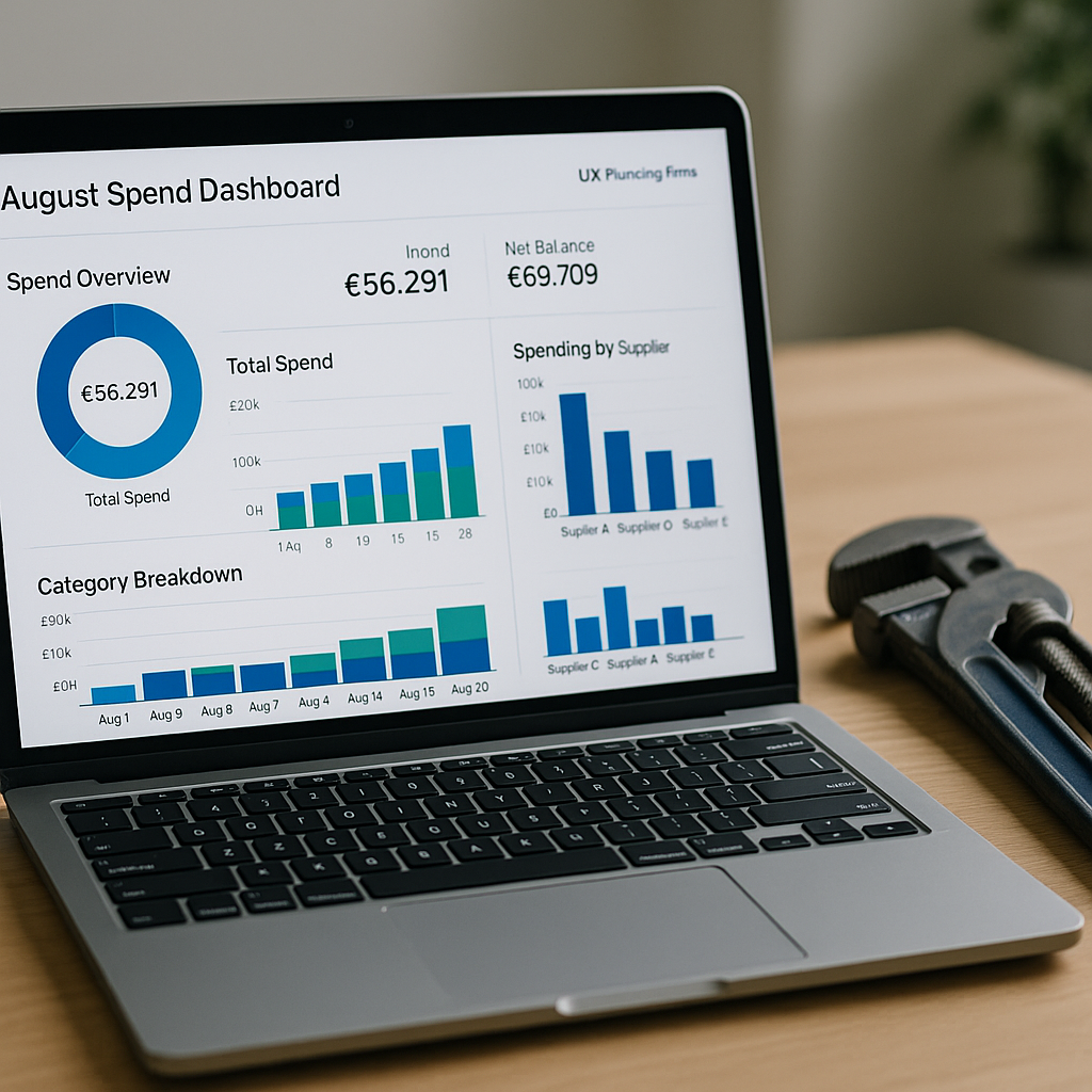 Accountancy August Spend Dashboards for UK Plumbing Firms