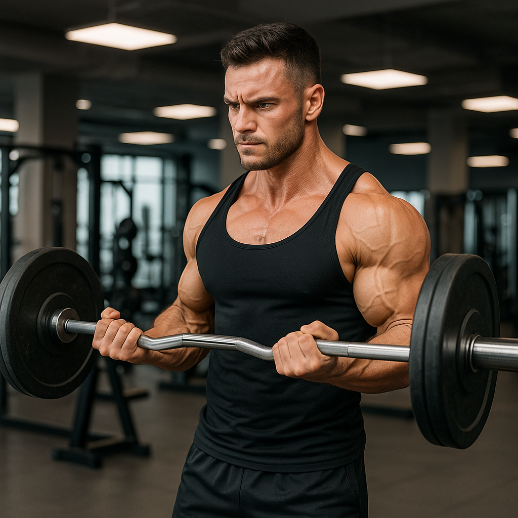 bodybuilder lifting barbell