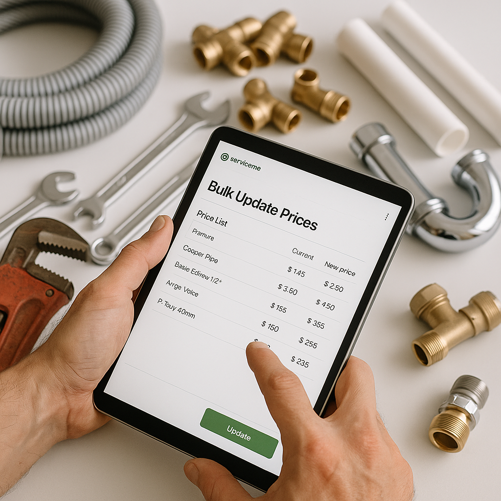 Plumbing How to Bulk Update Prices in ServiceM8