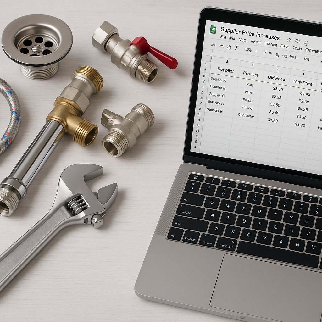 Plumbing How to Manage Supplier Price Increases Using Google Sheets