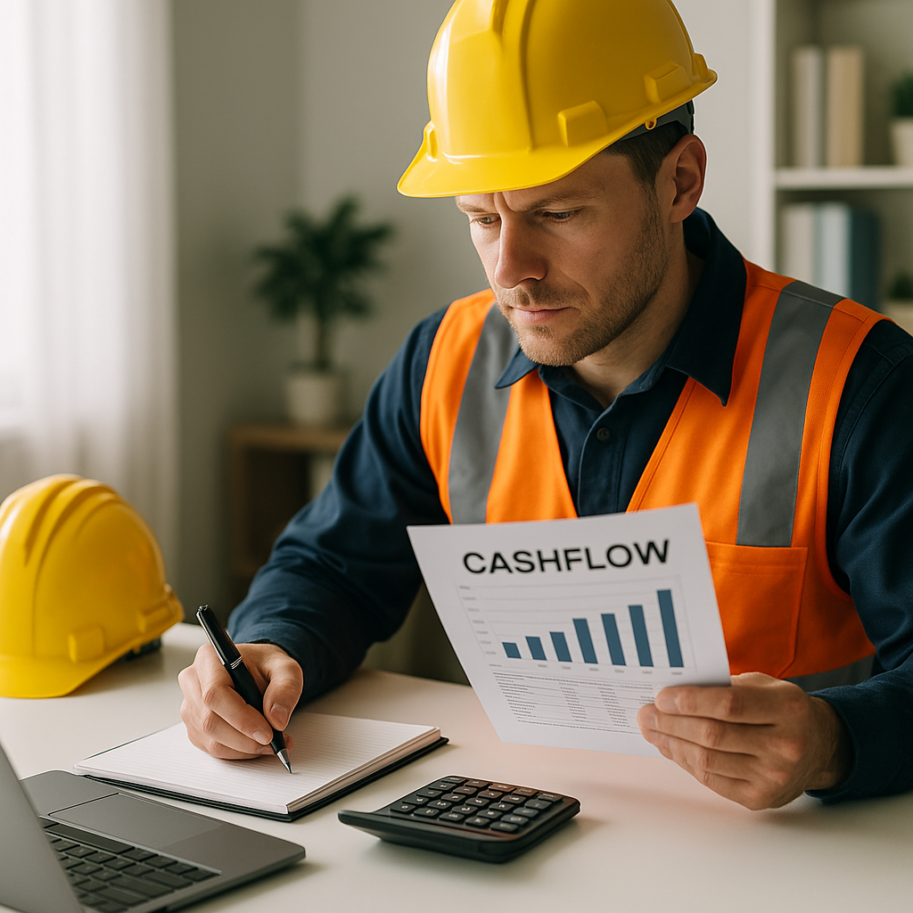 builder reviewing cashflow