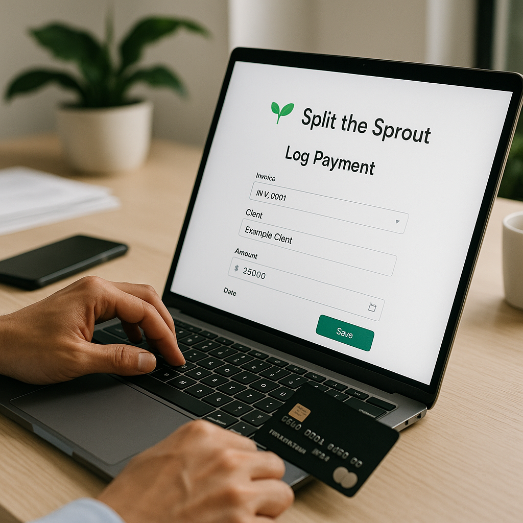 Other Industry How to Log Your First Payment in Split the Sprout (Step-by-Step)