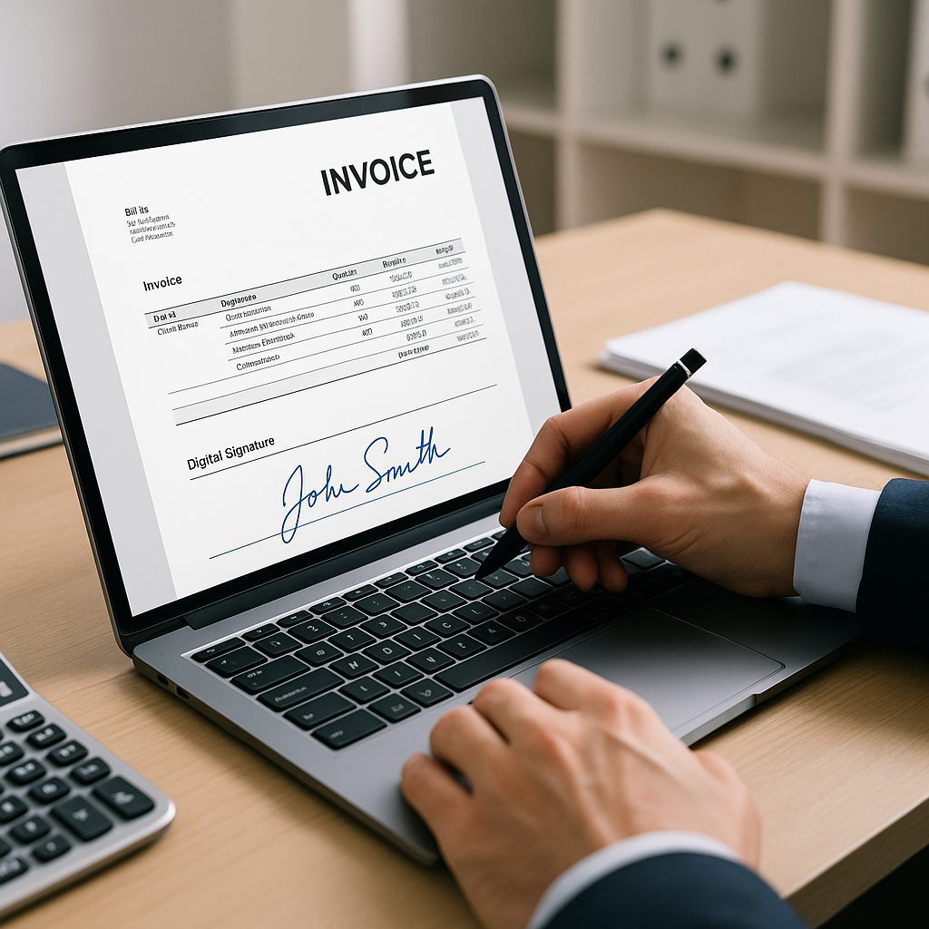 Accountancy Digital signature requirements for invoices