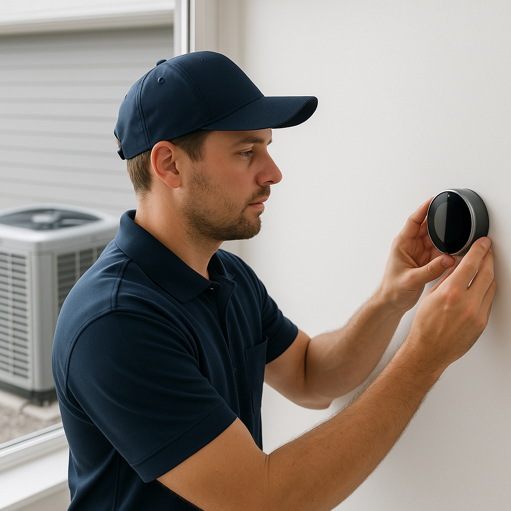 Air Conditioning Smart thermostat installation with new AC